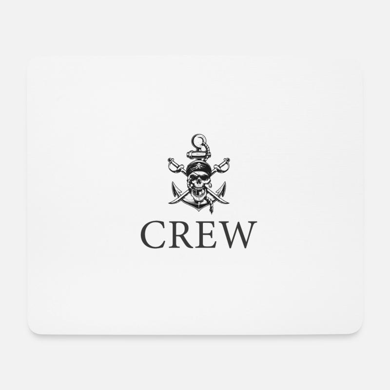 Skull Crew FatMonkeyDesigns grey - Mousepad (Querformat) - Weiß