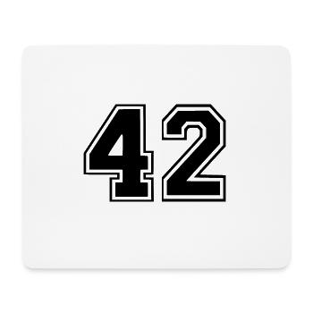 42 - Mousepad (Querformat) - Weiß - Vorne
