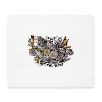 Contraste des ornements en fleurs d’or - Tapis de souris (format paysage) - blanc - Devant