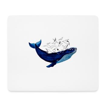 Whale and seagulls I air and water - Mouse Pad (horizontal) - white - Front