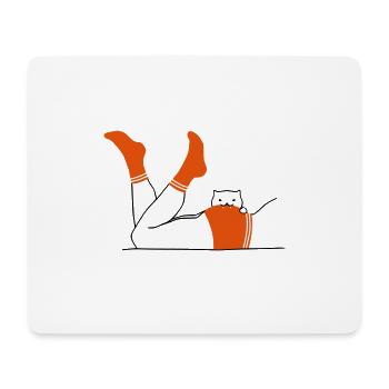 Chat mord ! (version homme) - Tapis de souris (format paysage) - blanc - Devant