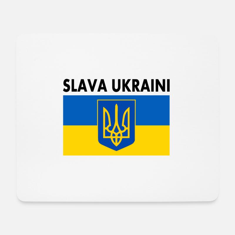 Slava ukraini - Mousepad (Querformat) - Weiß