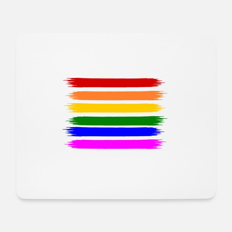 Regenbogen Regenbogenfahne - Mousepad (Querformat) - Weiß