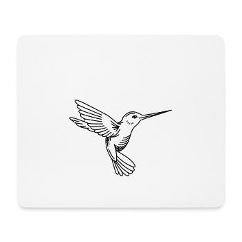 Dessin de colibri - Tapis de souris (format paysage) - blanc - Devant