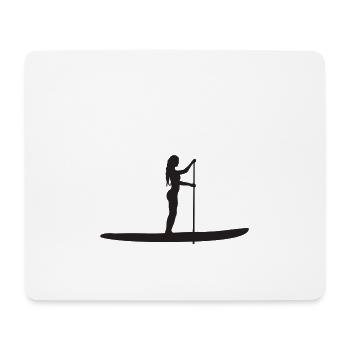 Femme Stand Up Paddle Paddle Paddle - Tapis de souris (format paysage) - blanc - Devant