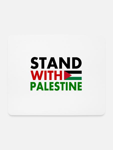 Stand with palestine - Mousepad (Querformat) - Weiß
