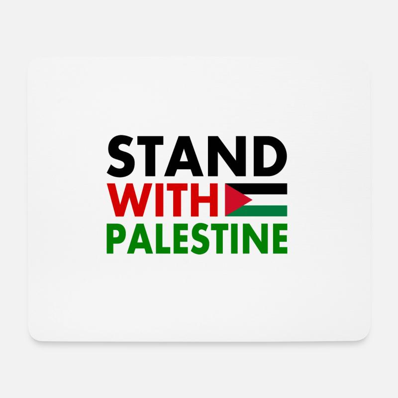 Stand with palestine - Mousepad (Querformat) - Weiß