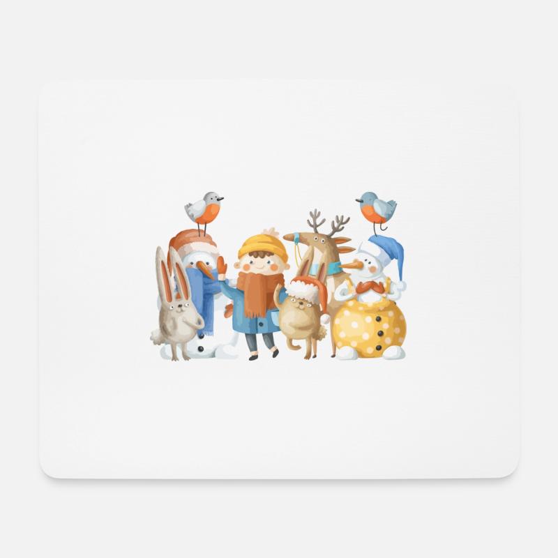 Familie zu Weihnachten - Mousepad (Querformat) - Weiß