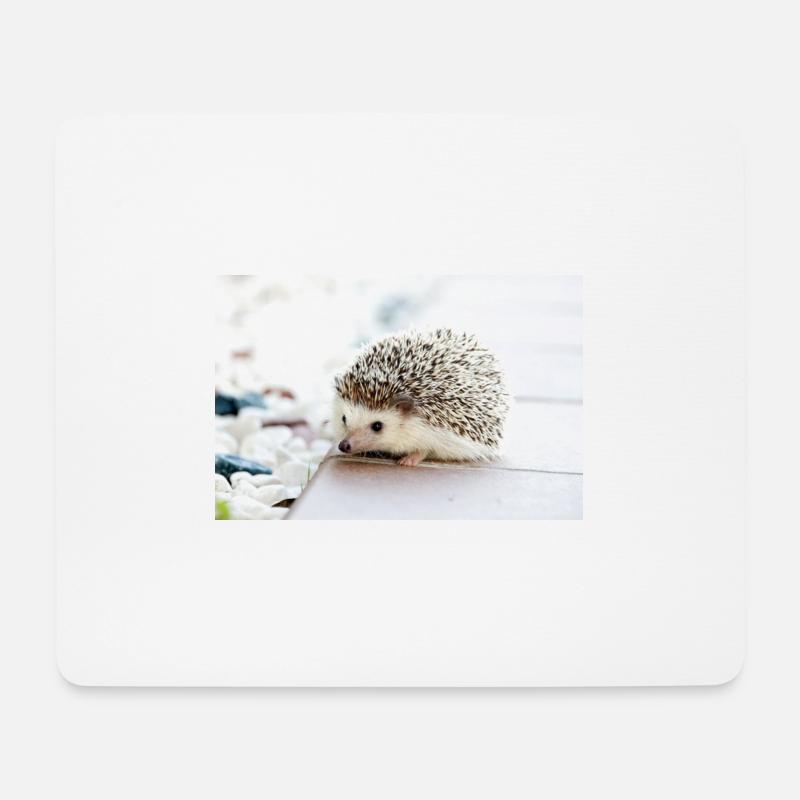 Igel im Morgengrauen - Mousepad (Querformat) - Weiß