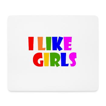 I like girls - Mousepad (Querformat) - Weiß - Vorne