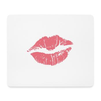 Kuss Kiss Liebe Kussmund JGA - Mousepad (Querformat) - Weiß - Vorne
