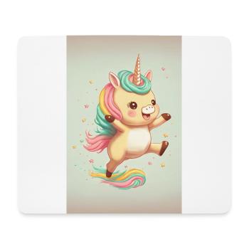 Bébé licorne heureux - Tapis de souris (format paysage) - blanc - Devant