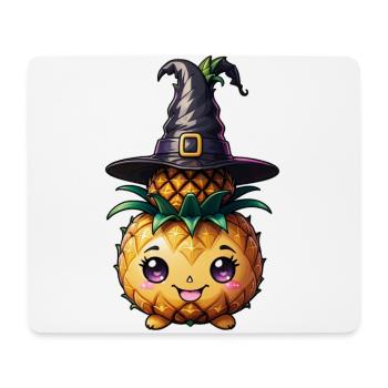 Happy Halloween Ananas mit Zauberhut - Mousepad (Querformat) - Weiß - Vorne