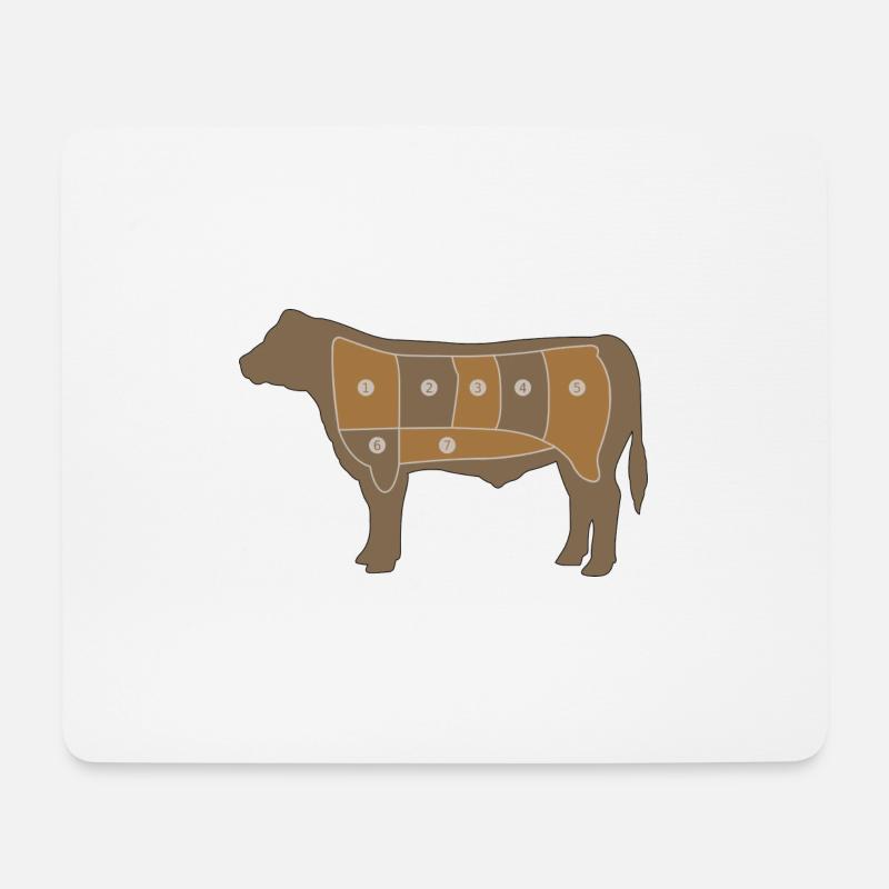 Fleisch Chart - Mousepad (Querformat) - Weiß