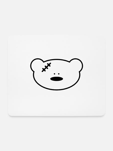 Lustiger Teddybär mit Narbe - Mousepad (Querformat) - Weiß