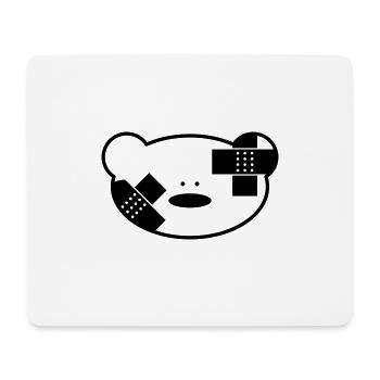 Lustiger Teddybär mit Pflaster - Mousepad (Querformat) - Weiß - Vorne