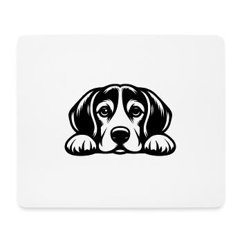 Lying Beagle Vector Design - Mouse Pad (horizontal) - white - Front