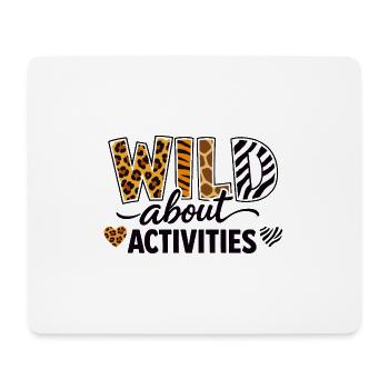 Wild About Activities Safari Design d’estampes animales - Tapis de souris (format paysage) - blanc - Devant
