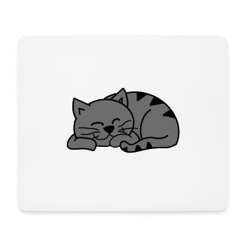 Gray sleeping cat - Mouse Pad (horizontal) - white - Front