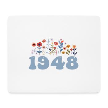 1948 Motif floral 1948 Thème floral Fleurs 1948 - Tapis de souris (format paysage) - blanc - Devant
