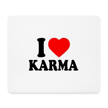 I love karma - Mousepad (Querformat) - Weiß - Vorne