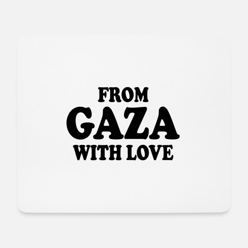 From gaza with love - Mousepad (Querformat) - Weiß