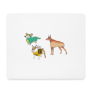 Hunde im Kostüm Hot Dog - Mousepad (Querformat) - Weiß - Vorne