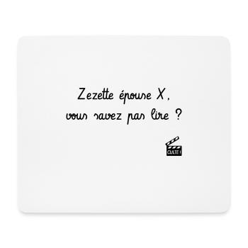 Zezette épouse X ! Le Père Noël est une ordure - Tapis de souris (format paysage) - blanc - Devant
