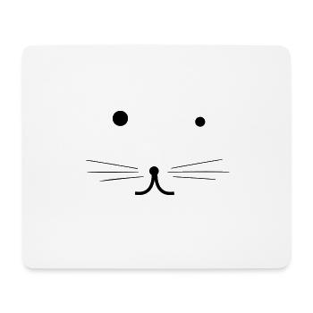 Schwarzes Tiergesicht - Mousepad (Querformat) - Weiß - Vorne