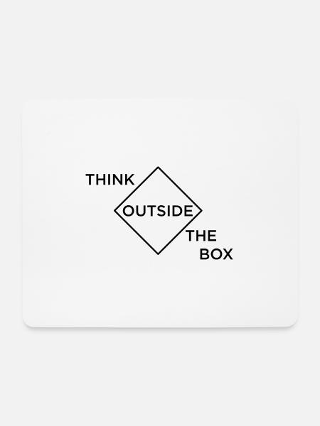 OUTSIDE THE BOX | THINKING | DIFFERENT | CHANGE - Mouse Pad (horizontal) - white