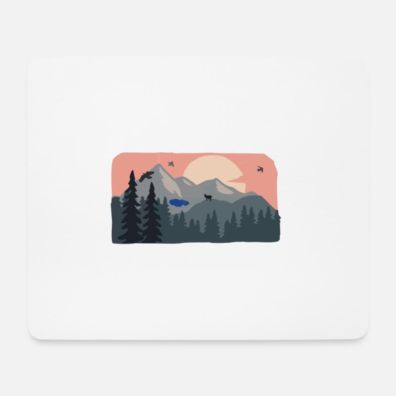 Naturliebe Berge Ziege Gebirge Südtirol Sonne - Mousepad (Querformat) - Weiß