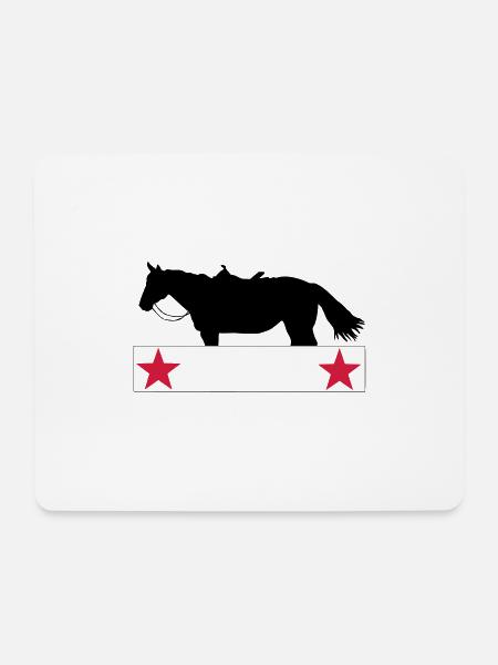 QH-Westernhorse-Sterne - Mousepad (Querformat) - Weiß