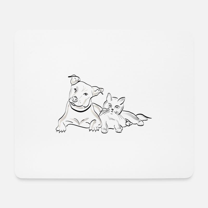 Cat Dog - Mouse Pad (horizontal) - white