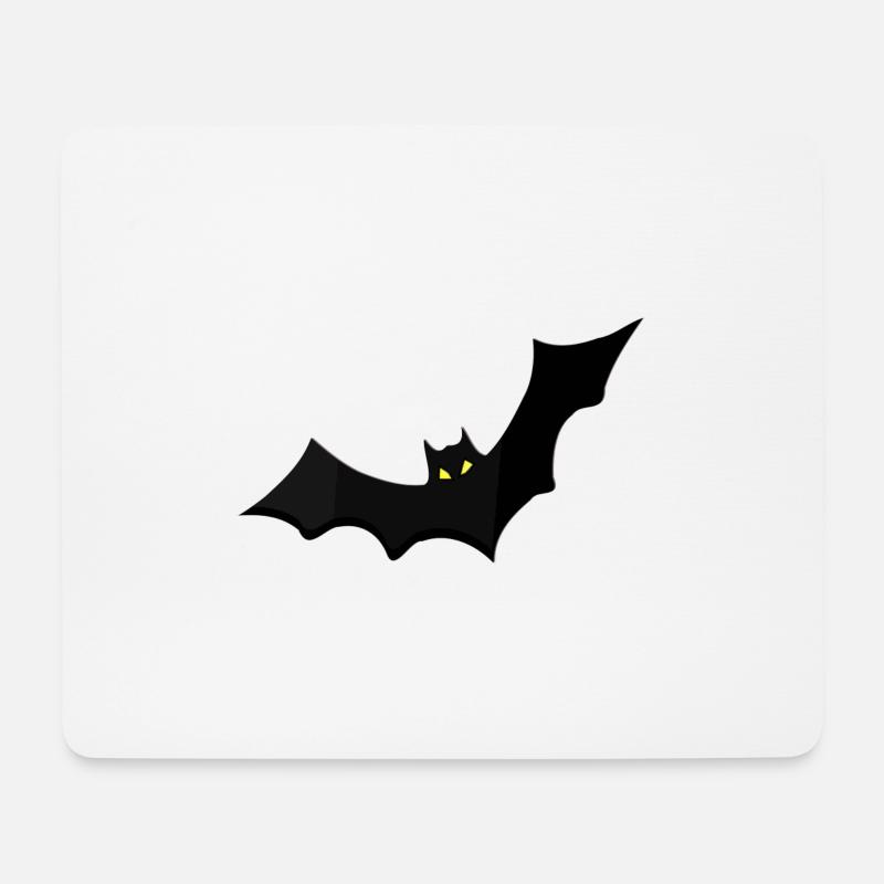 Nachtfledermaus mit gelben Augen - Mousepad (Querformat) - Weiß