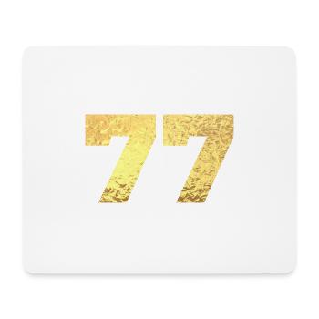 Number 77 Gold Glitter - 77th Anniversary - Mouse Pad (horizontal) - white - Front