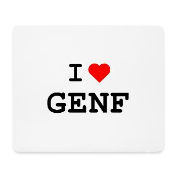 I love Genf - Ich liebe Genf - Mousepad (Querformat) - Weiß - Vorne