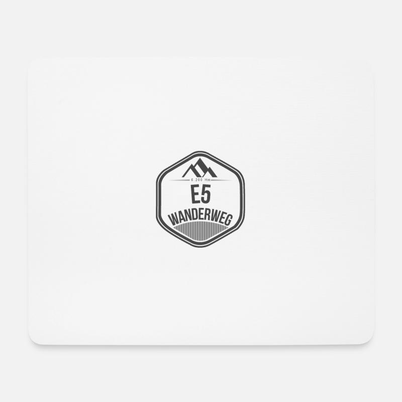 Wanderweg E5 Logo - Mousepad (Querformat) - Weiß