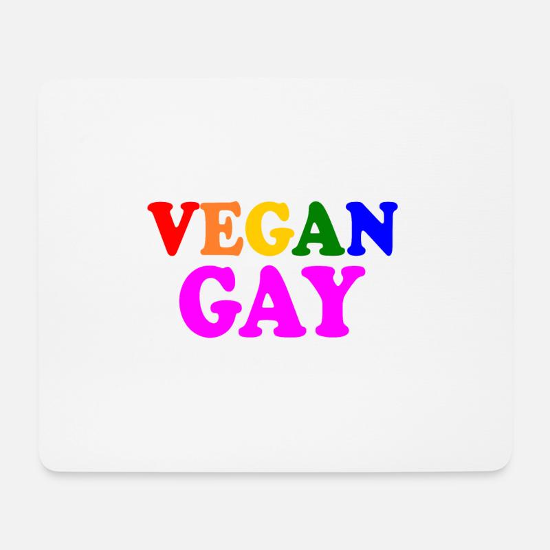 Vegan gay - Mousepad (Querformat) - Weiß