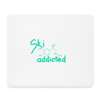 Ski. Ski addicted. Skifahren. Skiing. Adrenalin. - Mousepad (Querformat) - Weiß - Vorne