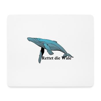 Whale with spell Save the whales - Mouse Pad (horizontal) - white - Front