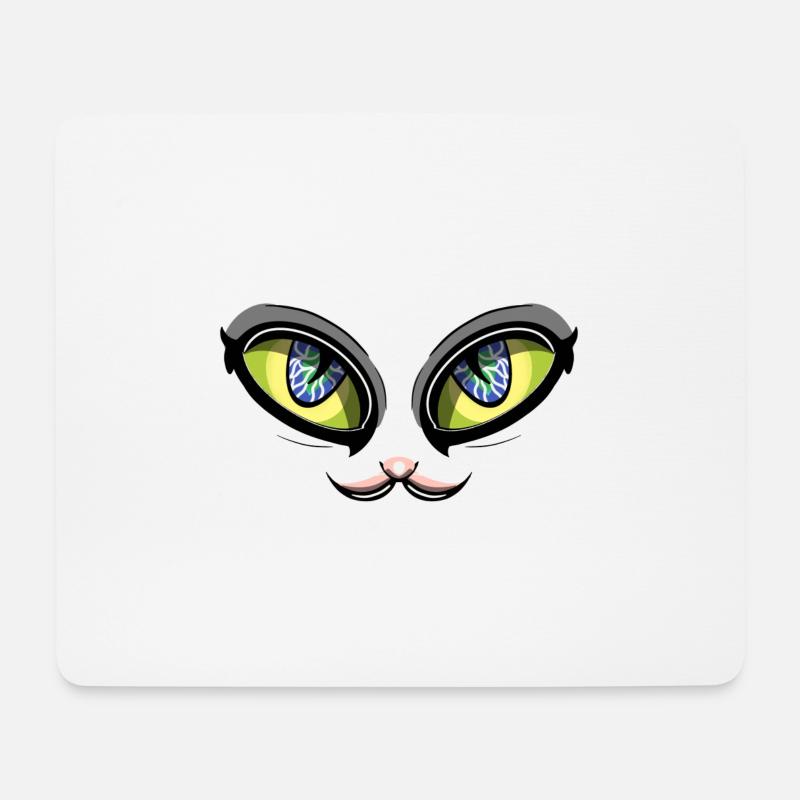 Katzenaugen - Mousepad (Querformat) - Weiß