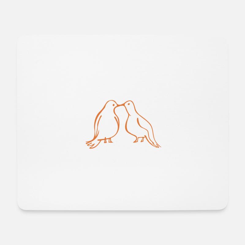 Turteltauben - Mousepad (Querformat) - Weiß