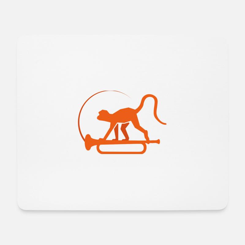 music monkey - Mousepad (Querformat) - Weiß