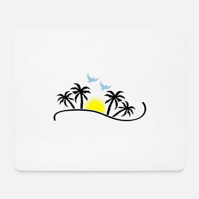 sunset birds - Mousepad (Querformat) - Weiß