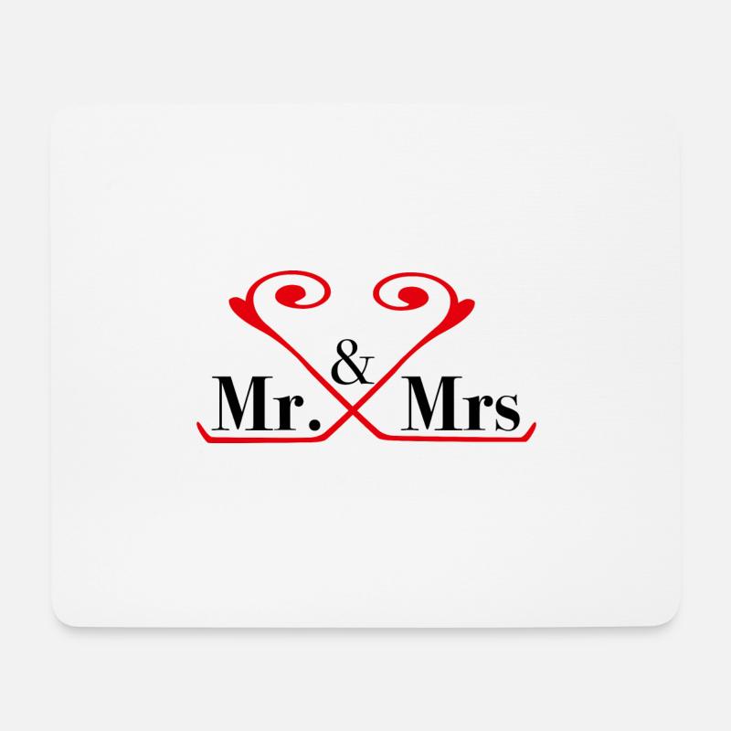 Mr. & Mrs - Mousepad (Querformat) - Weiß