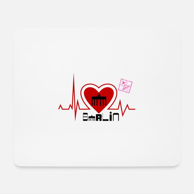Herzschlag Berlin - Berlinliebhaber stadt - Mousepad (Querformat) - Weiß