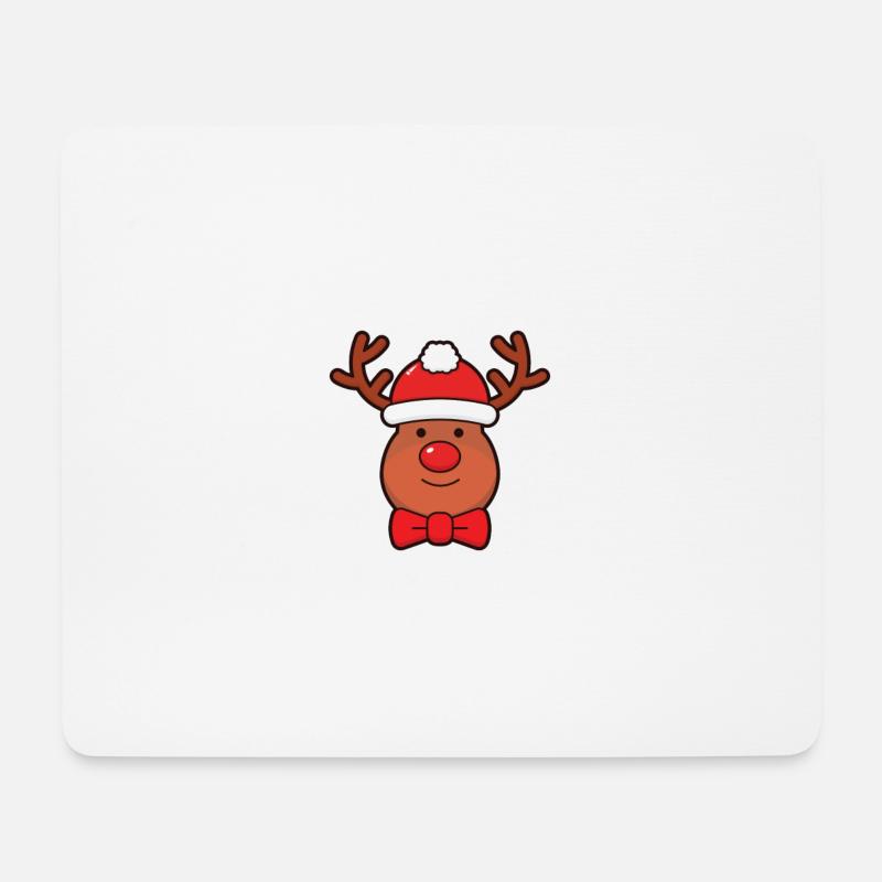 Rentier - Mousepad (Querformat) - Weiß