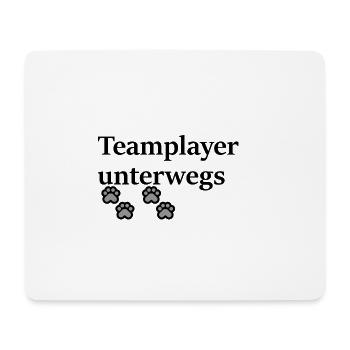 Teamplayer gibt es bei Zwei-und Vierbeinern. - Mousepad (Querformat) - Weiß - Vorne