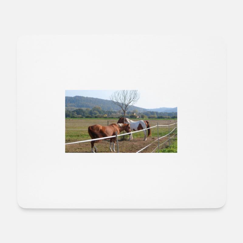 Pferde - Mousepad (Querformat) - Weiß