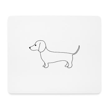 Mignon teckel au trait fin sur blanc - Tapis de souris (format paysage) - blanc - Devant